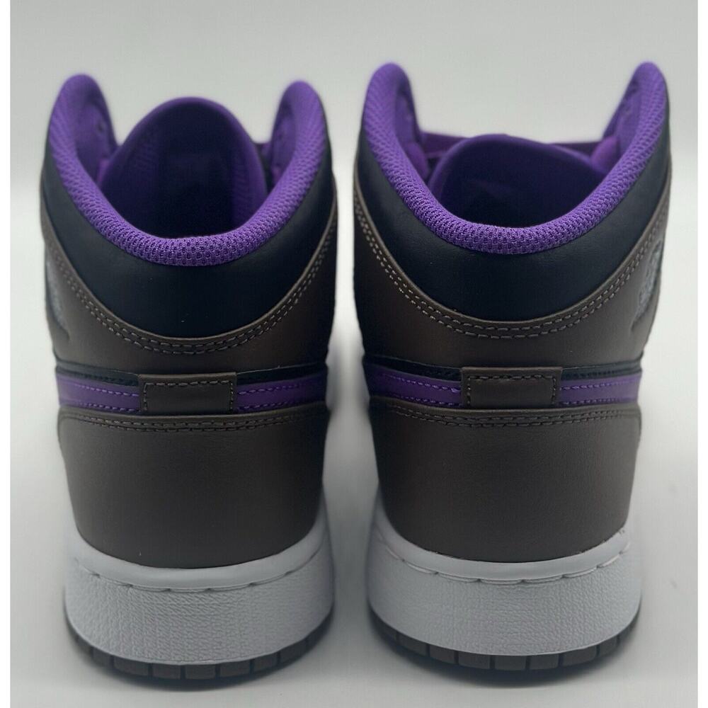 NEW Nike Air Jordan 1 Mid Purple Mocha DQ8423-215 Youth Size 7Y Women’s Size 8.5 - Picture 4 of 7